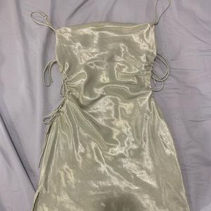 Sage Green Satin Dress